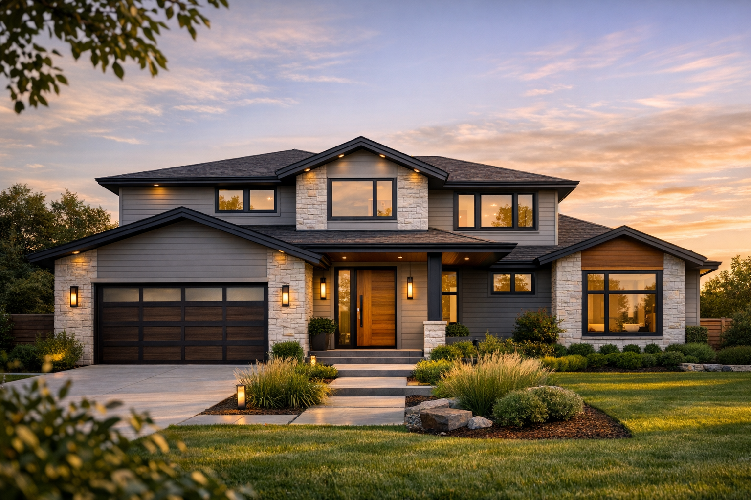 Whole-home renovation concept and modern house exterior